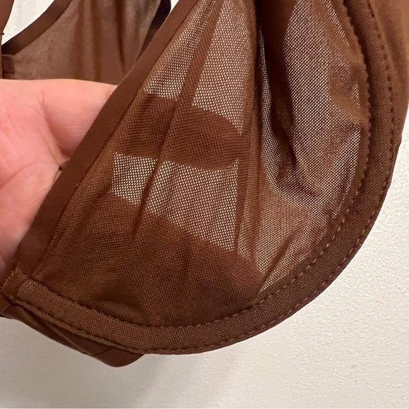 Aerie Smoothez Brown Unlined Mesh Balconette Bra - Picture 8 of 9